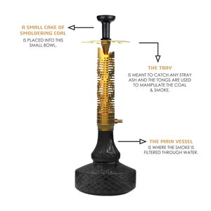 COCOYAYA Ferro Series Vivanta Hookah Golden ( Black Base )