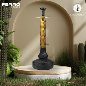 COCOYAYA Ferro Series Vivanta Hookah Golden ( Black Base )