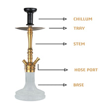 Load image into Gallery viewer, COCOYAYA Barcelona Hookah Golden (Transparent Base)(with bag)
