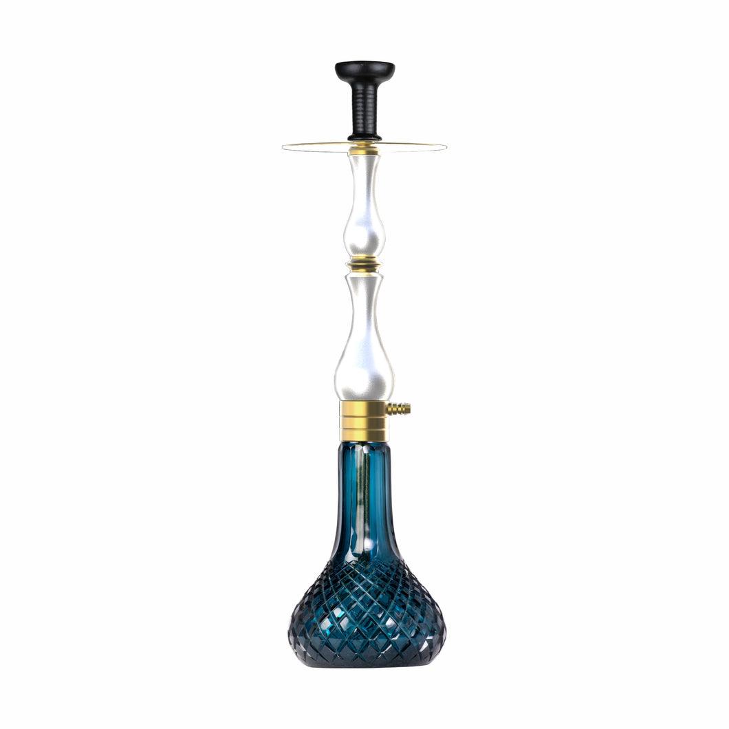COCOYAYA Ottoman Series Ghazi Hookah Champagne White (Dark Blue Base)