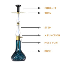 Load image into Gallery viewer, COCOYAYA Ottoman Series Ghazi Hookah Champagne White (Dark Blue Base)
