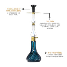 Load image into Gallery viewer, COCOYAYA Ottoman Series Ghazi Hookah Champagne White (Dark Blue Base)
