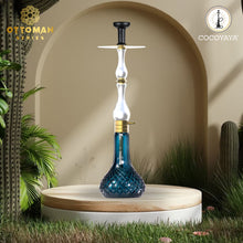 Load image into Gallery viewer, COCOYAYA Ottoman Series Ghazi Hookah Champagne White (Dark Blue Base)
