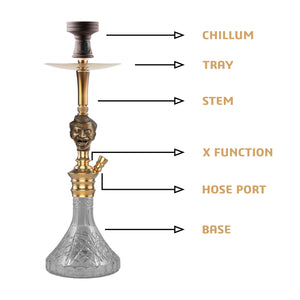 COCOYAYA Bohemian Series Gringo Hookah Golden (Grey Base)