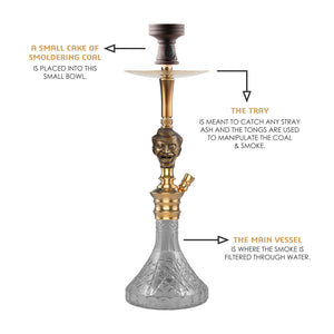 COCOYAYA Bohemian Series Gringo Hookah Golden (Grey Base)