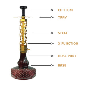 COCOYAYA Ferro Series Almavi Hookah Golden (Dark Purple Base)