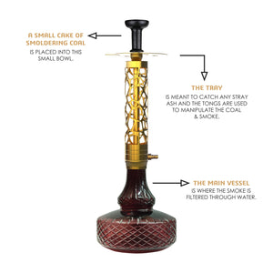 COCOYAYA Ferro Series Almavi Hookah Golden (Dark Purple Base)