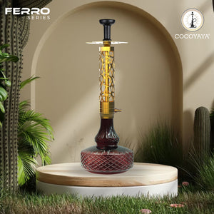 COCOYAYA Ferro Series Almavi Hookah Golden (Dark Purple Base)