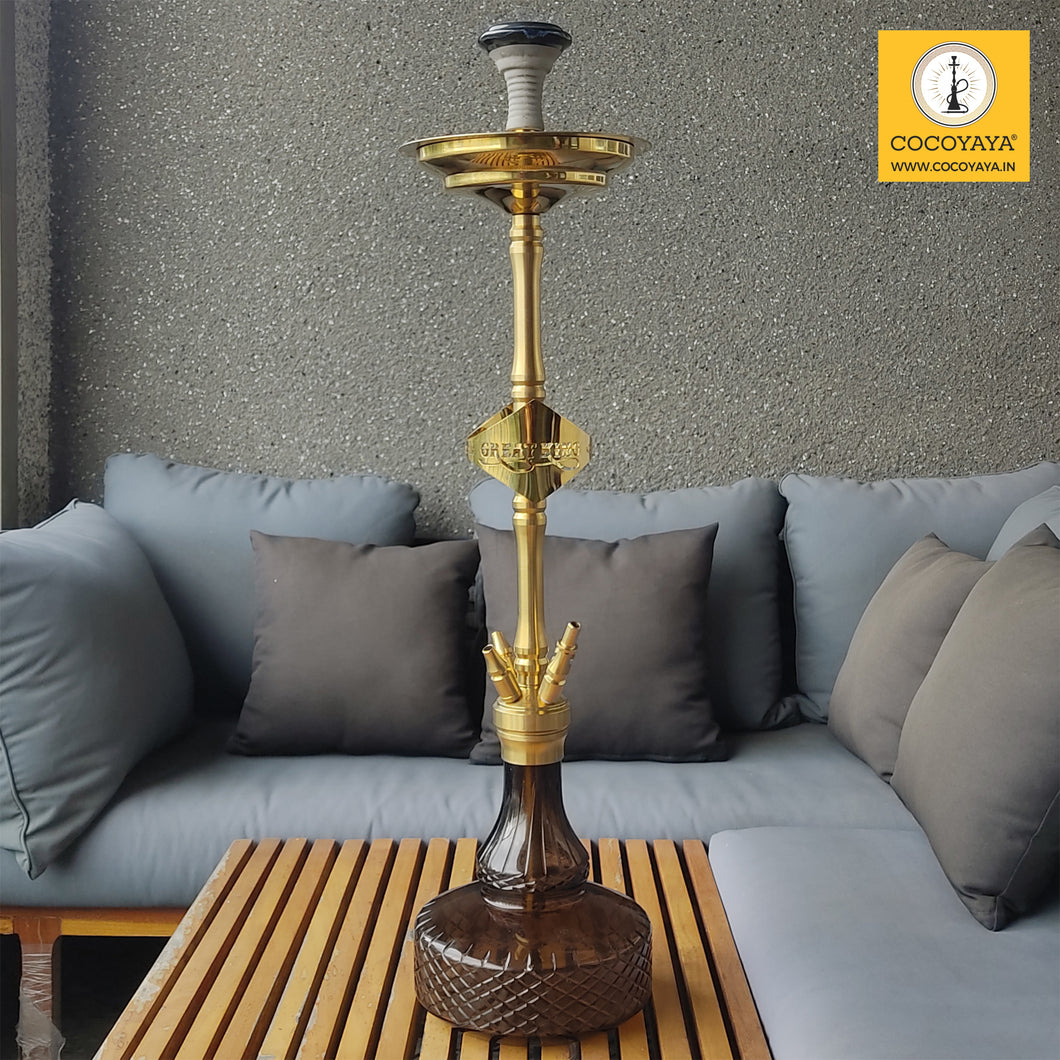 COCOYAYA King Series Greate Hookah Golden ( Grey Base )
