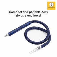Load image into Gallery viewer, COCOYAYA Long Handle Synthetic Hookah Pipe Blue Black For All Hookah (66 Inches) (Color And Design May Vary )
