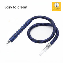 Load image into Gallery viewer, COCOYAYA Long Handle Synthetic Hookah Pipe Blue Black For All Hookah (66 Inches) (Color And Design May Vary )
