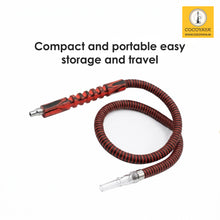 Load image into Gallery viewer, COCOYAYA Long Handle Synthetic Hookah Pipe Red Black For All Hookah (66 Inches) (Color And Design May Vary )
