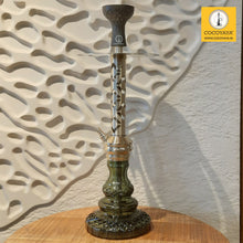 Load image into Gallery viewer, COCOYAYA Jade Series Valeria Hookah Champagne (Design 2 Dark Green Base) With Bag
