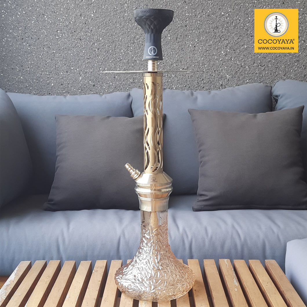 COCOYAYA Jade Series Valeria Hookah Champagne ( Design 9 Orange Base ) With Bag