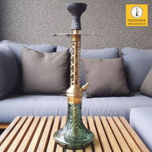 Load image into Gallery viewer, COCOYAYA Jade Series Valeria Hookah Golden (Design 10 Light Green Base) With Bag

