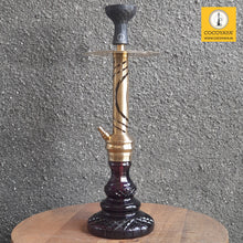 Load image into Gallery viewer, COCOYAYA Valeria Hookah Golden (Dark Purple Base) with Bag
