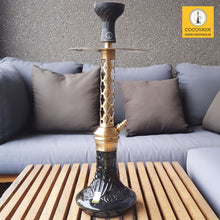 Load image into Gallery viewer, COCOYAYA Jade Series Valeria Hookah Golden (Design 10 Grey Base) With Bag
