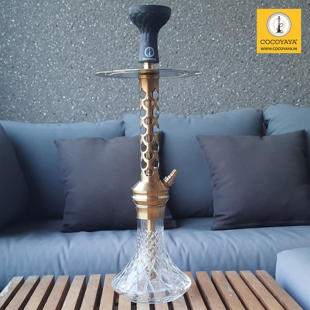 COCOYAYA Jade Series Valeriya Hookah Golden (Design 11 Transparent Base) with Bag