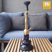 Load image into Gallery viewer, COCOYAYA Jade Series Valeria Hookah Golden ( Design 1 Dark Purple Base ) With Bag
