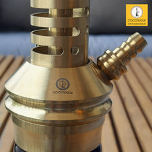 Load image into Gallery viewer, COCOYAYA Jade Series Valeria Hookah Golden ( Design 1 Dark Purple Base ) With Bag

