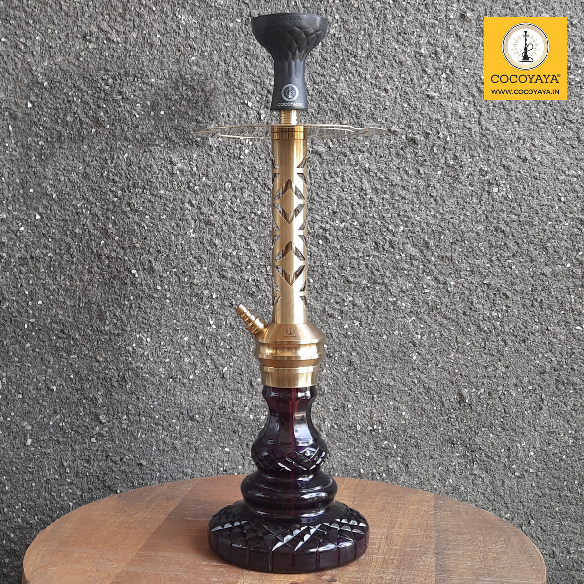 COCOYAYA Jade Series Valeria Hookah Golden (Design 2 Dark Purple Base ...