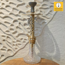 Load image into Gallery viewer, COCOYAYA Jade Series Valeria Hookah Golden (Design 2 Transparent Base) With Bag
