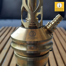 Load image into Gallery viewer, COCOYAYA Jade Series Valeria Hookah Golden ( Design 7 Dark Aqua Blue Base ) With Bag

