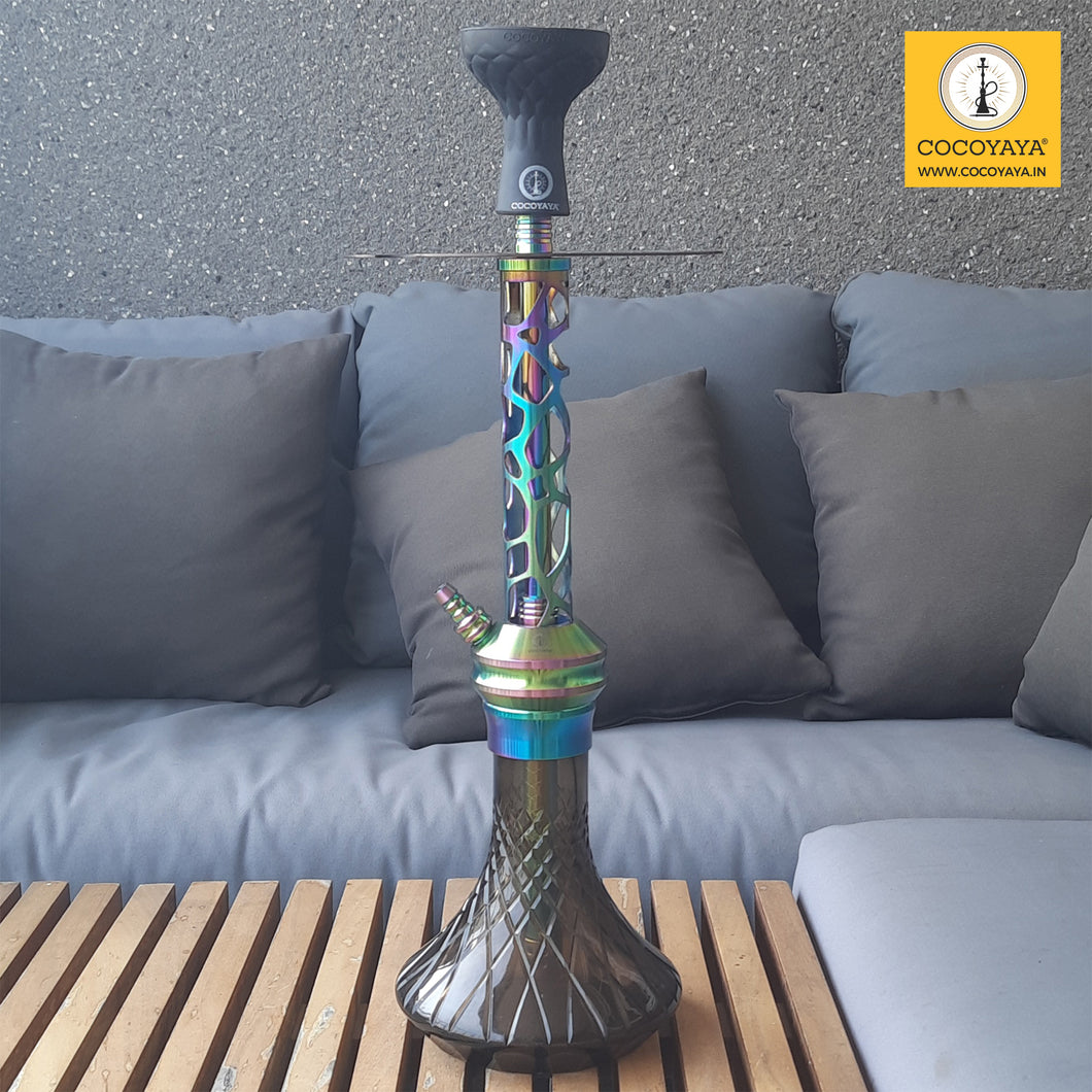 COCOYAYA Jade Series Valeriya Hookah Rainbow (Design 7 Dark Grey Base) with Bag