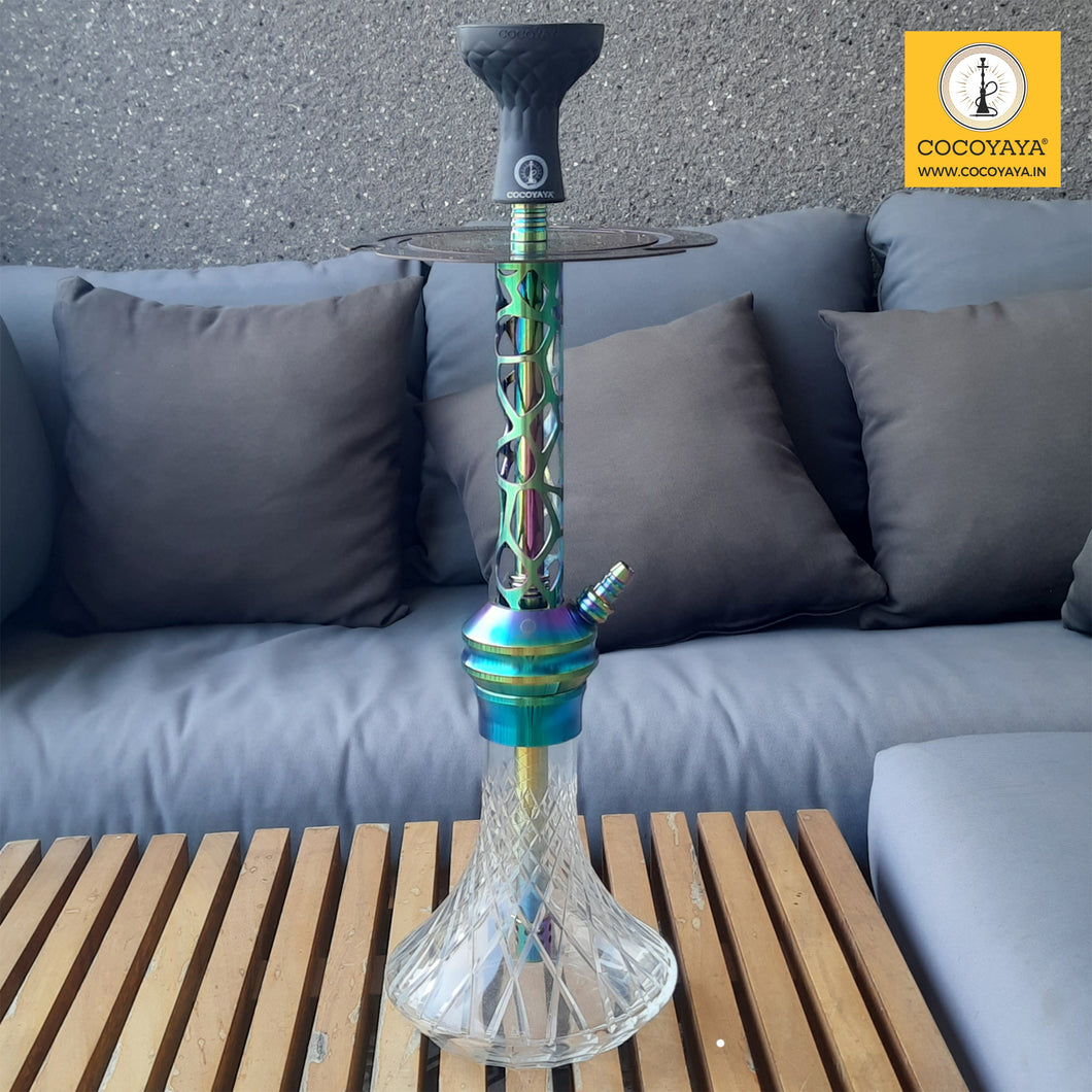 COCOYAYA Jade Series Valeriya Hookah Rainbow (Design 7 Transparent Base) with Bag