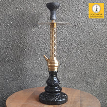 Load image into Gallery viewer, COCOYAYA Jade Series Valeria Hookah Golden (Design 10 Dark Green Base) with Bag
