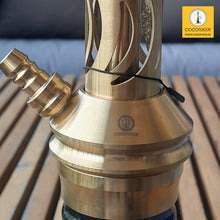 Load image into Gallery viewer, COCOYAYA Jade Series Valeria Hookah Golden (Design 9 Dark Green Base) With Bag
