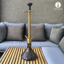 Load image into Gallery viewer, COCOYAYA King Series 2.0  Chandra Gupta Maurya Hookah Golden ( Dark Grey Base) With Bag

