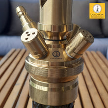 Load image into Gallery viewer, COCOYAYA King Series 2.0 Akbar The Great Hookah Golden (Dark Green Base) With Bag
