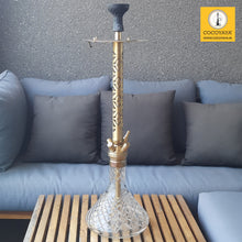 Load image into Gallery viewer, COCOYAYA King Series 2.0 Akbar The Great Hookah Golden (Transparent Base) With Bag
