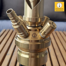 Load image into Gallery viewer, COCOYAYA King Series 2.0 Akbar The Great Hookah Golden (Turquoise Base) With Bag

