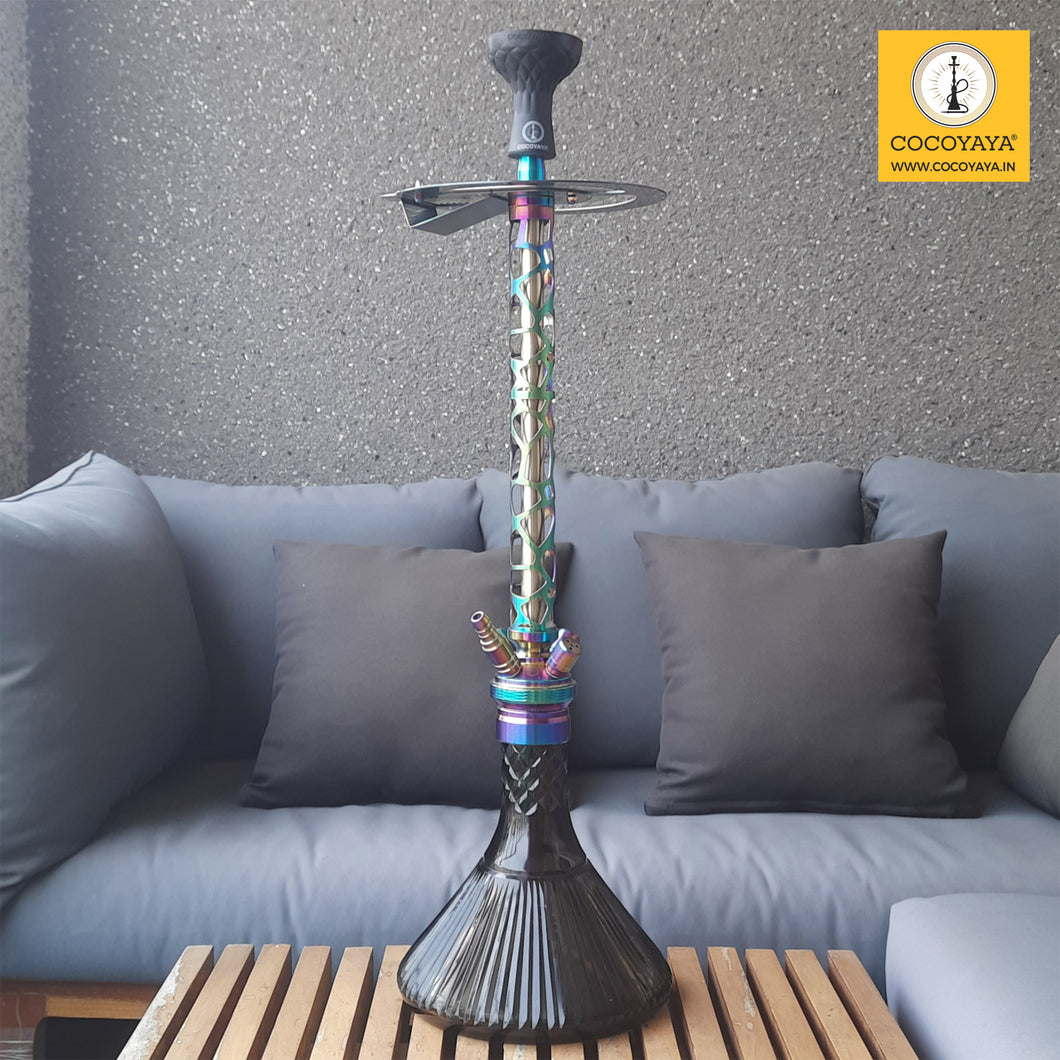 COCOYAYA King Series 2.0 Jahangir Aiam Hookah Rainbow (Dark Grey Base) With Bag