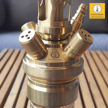Load image into Gallery viewer, COCOYAYA King Series 2.0 Jahangir Alam Hookah Golden (Transparent Base) With Bag
