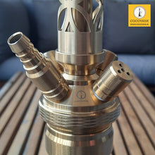 Load image into Gallery viewer, COCOYAYA King Series 2.0 Raja Raj Hookah Golden (Dark Green Base) With Bag
