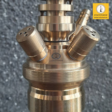 Load image into Gallery viewer, COCOYAYA King Series 2.0 Raja Raj Hookah Golden (Dark Purple Base) With Bag
