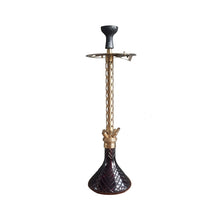Load image into Gallery viewer, COCOYAYA King Series 2.0 Tughlaq Shah Hookah Golden (Dark Purple Base) With Bag
