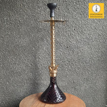 Load image into Gallery viewer, COCOYAYA King Series 2.0 Tughlaq Shah Hookah Golden (Dark Purple Base) With Bag
