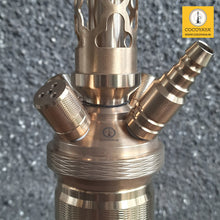 Load image into Gallery viewer, COCOYAYA King Series 2.0 Tughlaq Shah Hookah Golden (Dark Purple Base) With Bag
