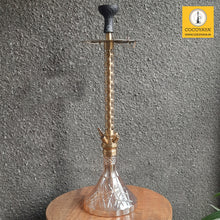 Load image into Gallery viewer, COCOYAYA King Series 2.0 Tughlaq Shah Hookah Golden (Peach Base) With Bag
