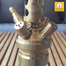 Load image into Gallery viewer, COCOYAYA King Series 2.0 Vikram Aditya Hookah Golden (Transparent Base) With Bag
