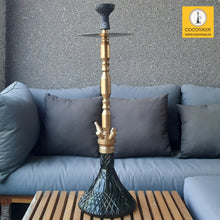 Load image into Gallery viewer, COCOYAYA King Series Brando Hookah Golden (Dark Green Base) With Bag
