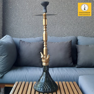 COCOYAYA King Series Brando Hookah Golden (Dark Green Base) With Bag