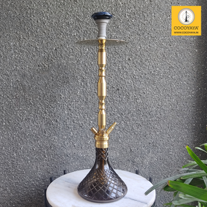 COCOYAYA King Series Brando Hookah Golden (Dark Grey Base) With Bag