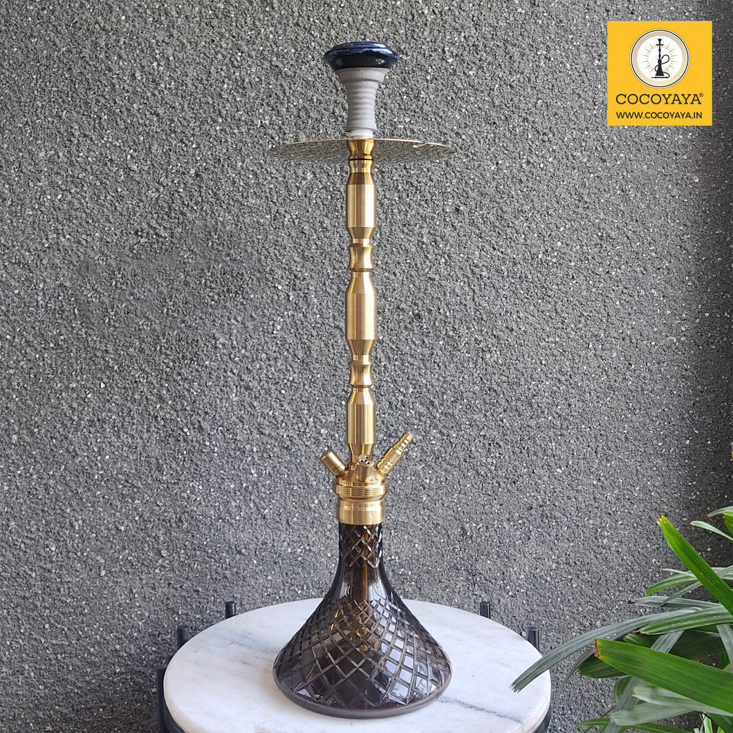 COCOYAYA King Series Brando Hookah Golden (Dark Grey Base) With Bag