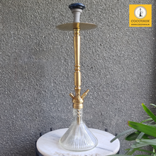 Load image into Gallery viewer, COCOYAYA King Series Rafeo Hookah Golden ( Transparent Base ) With Bag
