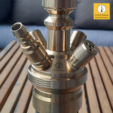 Load image into Gallery viewer, COCOYAYA King Series Kaldor Hookah Golden (Dark Aqua Green Base) With Bag
